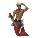 人魚 カウポーク オーナメント 高さ18cm ■ カウボーイ マーメイド マーマン 飾り クリスマスツリー インテリア 輸入雑貨 アメリカン雑貨 ガレージ