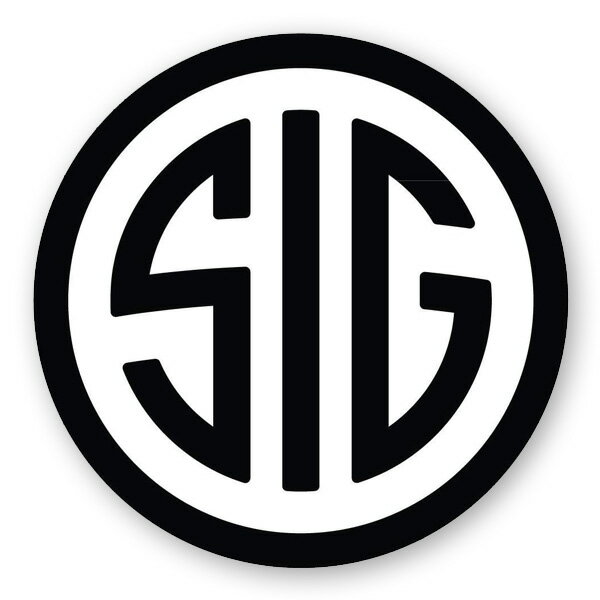 ステッカー SIG SAUER シグザウエル ロゴ 丸型 デカール 直径10cm ■ シール デカール 雑貨 小物 銃 ガン 1