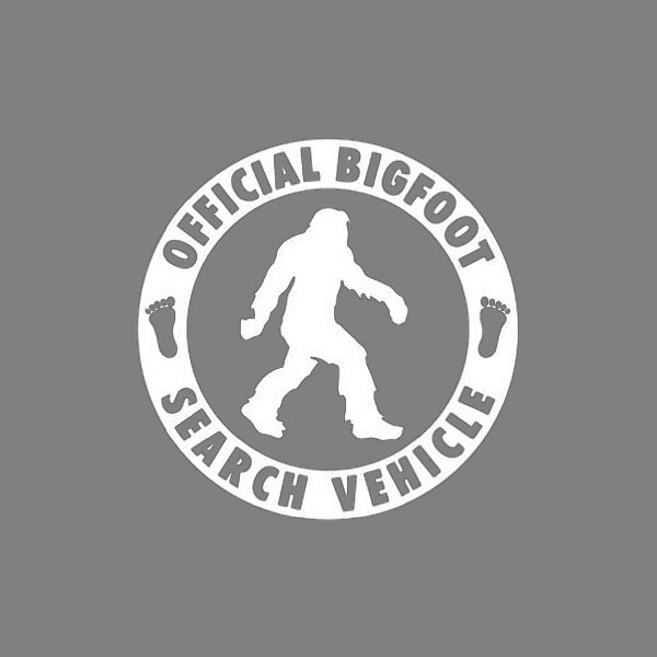 ステッカー "OFFICIAL BIGFOOT SEARCH VEHICLE" ビッグフット 切り抜き デカール 直径約9.5cm ■ UMA シール 雑貨 カーステッカー カッティングステッカー