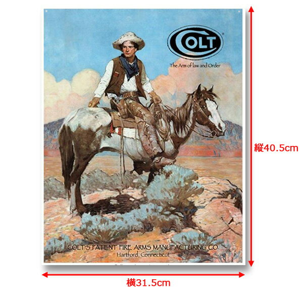 【コルト】【ブリキ看板】COLT ロゴ カウボ...の紹介画像2