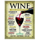 【ブリキ看板】世界のワイン メニュー WINE FROM AROUND THE WORLD レトロ調 40.5cm×32cm【雑貨 インテリア 壁掛け バー B...