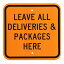 メタルサイン "Leave all Deliveries Packages Here" スマートサイン 正方形 30.5cm×30.5cm【倉庫 店舗..