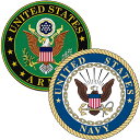 【ステッカー シール】アメリカ 陸軍 海軍 イーグルロゴ デカール 直径約11.5cm 【ミリタリー US Navy US ARMY ステッカー サイン】