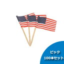 【旗付きつまようじ】アメリカン フラッグ ピックス 100本入り【爪楊枝 料理 キッチン アウトドア BBQ 国旗 米国】