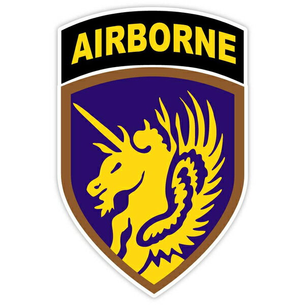 【ステッカー シール】 13th Airborne アメリカ軍 第13空挺師団 デカール 約13cm×8.5cm【ミリタリー 空軍 高品 質 雑貨 サイン カーステッカー】
