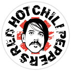 【ステッカー シール】Red hot chili peppers レッド・ホット・チリ・ペッパーズ アンソニー フェイス デカール 直径約10cm【レッチリ RHCP ロック The Chili Peppers バンド 雑貨 サイン カーステッカー】