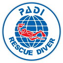 【ステッカー シール】PADI RESCUE DIVER パディ レスキュー ダイバー デカール 直径約10cm【スキューバダイビング マリンスポーツ 雑貨 サイン カーステッカー】