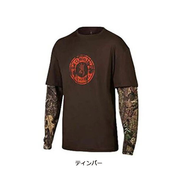 【ブローニング】【Tシャツ】メンズ ロングスリーブ ライダーカモTシャツ ティンバー ブラック ミディアム（Mサイズ）【BROWNING 長袖】