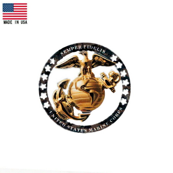 【マグネット】USMC（アメリカ海兵隊）エンブレム メタル マグネット 直径10cm【雑貨 小物 米軍 マリー..