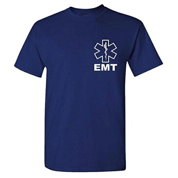 【半袖 Tシャツ】 スターオブライフ EMT ロゴ Emergency Medical Technician Sサイズ Mサイズ ネイビー【アパレル メンズ ヘビ 蛇 救急車】