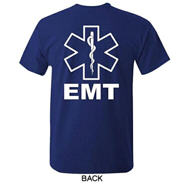 【半袖 Tシャツ】 スターオブライフ EMT ロゴ Emergency Medical Technician Sサイズ Mサイズ ネイビー【アパレル メンズ ヘビ 蛇 救急車】