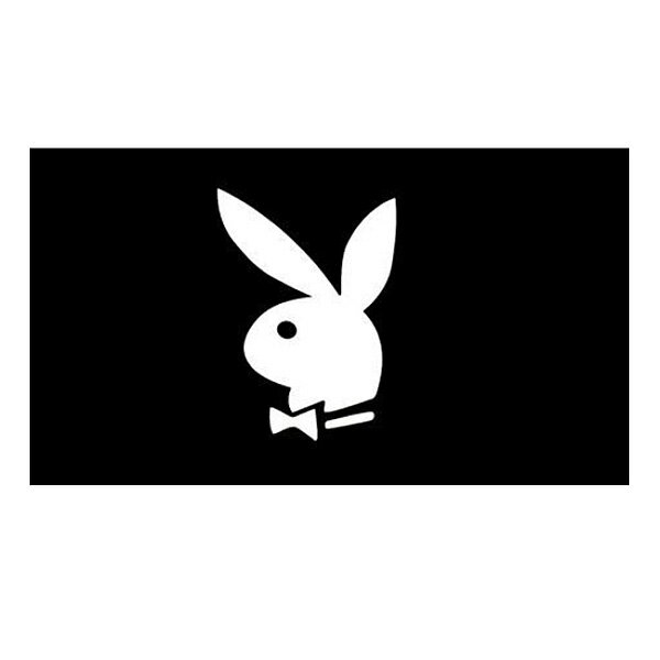 【フラッグ】Playboy Bunny プレイボーイ バニー ロゴ フラッグ ブラック 屋内・屋外用 86cm×149cm 【 frag ガレージ インテリア ショップ 旗 バナー 】のサムネイル