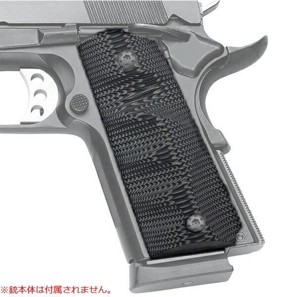 【グリップ】1911 コンパクト用 G10グリップ グレーブラック【COOLHAND ミリタリー カスタム パーツ 実物用】