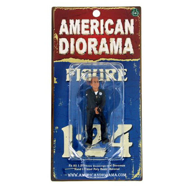 【フィギュア】銃を構えるポリス 男性 1:24スケール用 アメリカンジオラマ【POLICE 警官 AMERICAN DIORAMA ミニカー用 トイ おもちゃ】