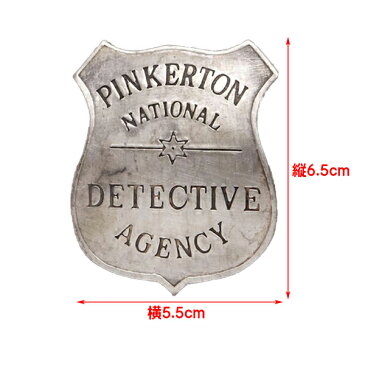 ピンカートン探偵社 PINKERTON NATIONAL DETECTIVE AGENCY エンブレム バッジ 6.5cm×5.5cm ■ アメリカン コスプレ ハロウィン ハロウィーン 雑貨 小物