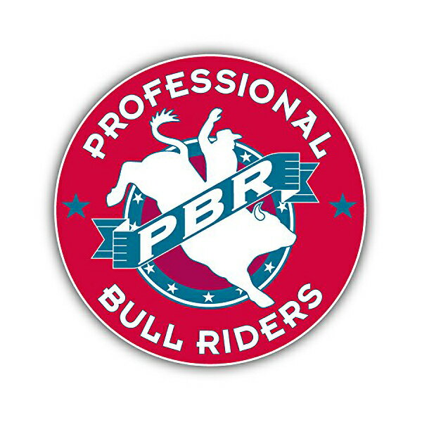 【ステッカー シール】PBR PROFESSIONAL BULL RIDERS プロ ブル ライダーズ ロゴ デカール 直径約12.5cm 【ロデオ 牛 アメリカ 雑貨 車 窓 サイン】