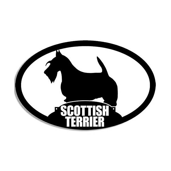 Rakuten - 【ステッカー シール】SCOTTISH TERRIER スコティッシュ・テリア シルエット オーバル型 デカール 約8cm×12.5cm【アメリカ 犬 雑貨 小物 サイン カーステッカー】