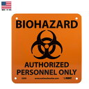 【プラスチックサイン】 BIOHAZARD AUTHORIZED PERSONNEL ONLY 18cm×18cm【バイオハザード ゾンビ 雑貨 インテリア 壁掛け ガレージ メ..