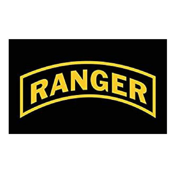 フラッグ "RANGER" レンジャー 米陸軍 US アーミー ロゴ フラッグ ブラック×イエロー 屋内・屋外用 91cm×152cm ■ 米軍 アメリカ US ARMY FLAG ミリタリー 旗 バナー ガレージ