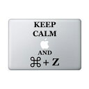 ステッカー KEEP CALM AND COMMAND Z 切り抜き デカール ブラック 上部約6.5cm×約10.5cm 下部約7.5cm×約13cm ■ Macbook Apple アップル CTRL Z undo