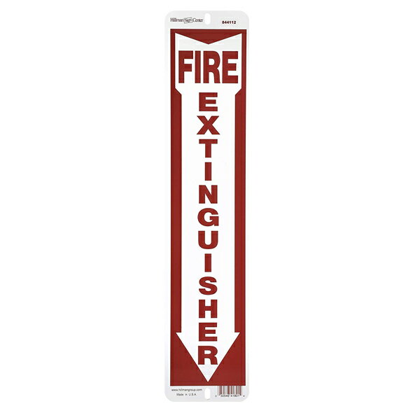 メタルサイン Hillman sign Center FIRE EXTINGUISHER（消火器） アルミ看板 46cm×10cm アメリカ製 ■ インテリア ショップ 看板 防災 火事