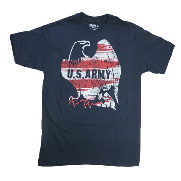 US ARMY BALD EAGLE FLAG Tシャツ 半袖 ネイビー Mサイズ メンズ ■ 米軍 陸軍 イーグル アパレル ミリタリー アメカジ