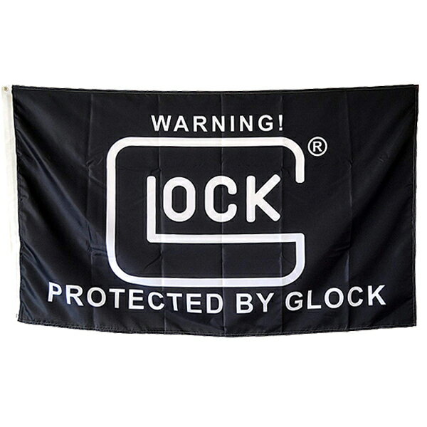 フラッグ WARNING GLOCK ロゴ 91cm×152cm ブラック ■ グロック ミリタリー 銃 ガン ガレージ インテリ..