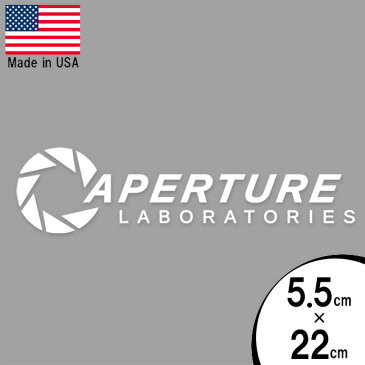 ステッカー APERTURE LABORATORIES ロゴ 切り抜きデカール 約5.5cm×約22cm ■ シール カッティングステッカー ゲーム Portal