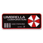 ステッカー UMBRELLA CORPORATION バイオハザード アンブレラ社 ロゴ 約5cm×約12.5cm ■ シール デカール Bio Hazard ゲーム ゾンビ