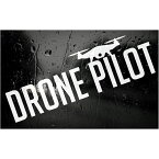 ステッカー DRONE PILOT 切抜きデカール 約6cm×20.5cm ホワイト ■ ドローン パイロット 無人航空機 ミリタリー シール 雑貨 小物