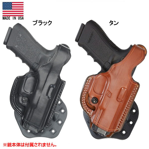 AKER フラットサイダー パドルヒップ ホルスター No.268 XR-17 右利き ブラック タン Colt 1911 コマンダー［実物用］Made in USA ■ エイカー XR17 ミリタリー レザー コルト ガバメント コマンダー