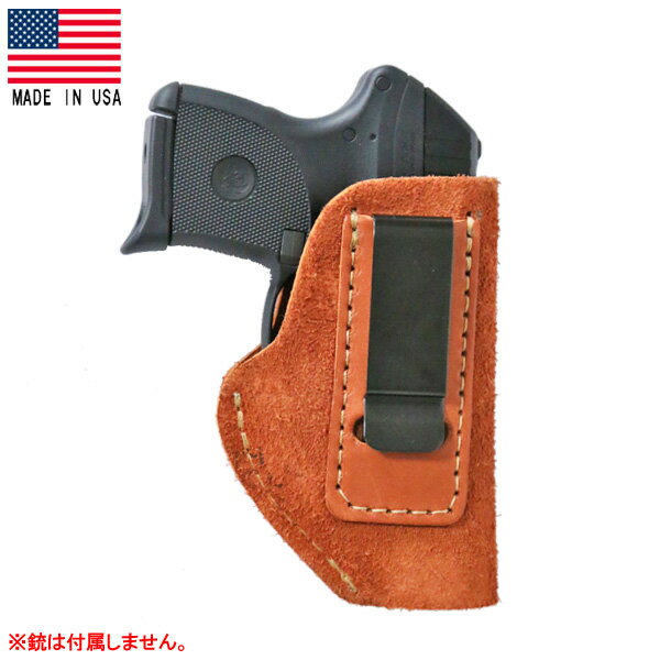 【商品詳細】 RELENTLESS TACTICAL 小型 .380 オート IWB (インサイドウエストバンド) スエードレザー ホルスター アメリカの職人によるハンドメイドで、アメリカ産のスエードレザーを使用しています。 ほとんどの.380オートにフィットするように設計されています。ルガーLCP、LCP2、シグP238、P290、S&Wボディガード.380、コルトマスタング、ベルササンダー、AMTバックアップなど、ほとんどの同サイズの.380ピストルにフィットします。 【対応機種】※実銃規格 ・ルガー LCP ・ルガー LCP2 ・シグザウエル P238 ・シグザウエル P290 ・スミス&ウェッソン ボディガード.380 ・コルト マスタング ・ベルササンダー ・AMTバックアップ 【商品詳細】 ・タイプ：右利き用 ・カラー：ブラウン ・ブランド：RELENTLESS TACTICAL(リレントレス タクティカル) ・アメリカ製 ※実銃用の商品となります。 【関連商品】 ■リレントレス ホルスター 他商品 【ホルスターにおける注意事項】 実銃用の製品の為、日本で販売されているトイガン（エアガン）に挿入できない場合もございます。 予めご理解の上、お買い求めください。 【当店販売商品について】 当店で取り扱っているガン・アクセサリーはすべてアメリカより輸入した実物です。（「レプリカ品」などと注記しているものは除く。またMade in U.S.Aの表記があるものは米国製となります） 【注意事項】 輸入品を含む一部の商品は検品のため開梱させて頂く場合がございます。また、新品であってもパッケージや本体に細かな傷や汚れがある場合がございますので、ご了承のうえお買い上げ頂きますようお願い致します。これらの傷は海外輸送時やアンティーク品のためについたものであり、不良品や中古品ではありませんのでご安心下さい。