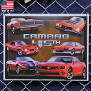 メタルサイン GMオフィシャル CAMARO 45TH シボレー カマロ 45周年 サインプレート 縦32cm×横40.5cm アメリカ製 ■ CHEVROLLET 車 アメ車 記念 アニバーサリー インテリア 看板 アメリカ雑貨 壁掛け ショップ ガレージ ブリキ看板