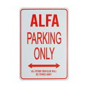 プラスチックサイン "ALFA PARKING ONLY" アルファロメオ専用駐車場 縦27cm×横19cm ■ 車 カー ガレージ インテリア 壁掛け 看板