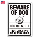 メタルサイン BEWARE OF DOG 猛犬注意 ブルドッグ 35.5×25.5cm ホワイト × ブラック アメリカ製 ■ 犬 ペット ガレージ ブリキ看板