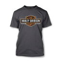 ハーレーダビッドソン バー シールド ロゴ 半袖 Tシャツ Mサイズ Lサイズ チャコールグレー ■ Harley-Davidson メンズ アパレル バイク