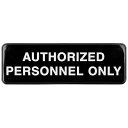 プラスチックドアプレート 許可された人のみ "AUTHORIZED PERSONNEL ONLY" 7.5cm×23cm ■ 看板 サインプレート ドア 扉 注意喚起 オフィス ショップ