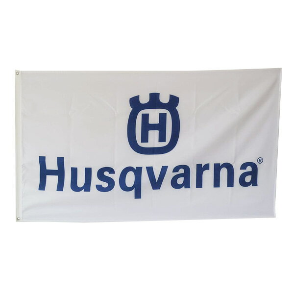 フラッグ Husqvarna ハスクバーナ ロゴ 91cm×152cm 屋内 屋外 ■ 旗 インテリア ホワイト
