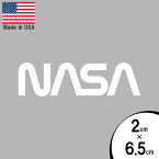 ステッカー NASA ホワイト 切り抜き デカール 2cm×6.5cm アメリカ製 ■ ロゴ ナサ アメリカ航空宇宙局 宇宙 スペース シール