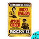 楽天MANCAVE 【マンケイブ】メタルサイン ロッキー 1979 Rocky Balboa vs Apollo Creed ポスターモチーフ ビンテージ調 サイン 30cm×20cm ■ 映画 ボクシング インテリア 雑貨 ガレージ イエロー ブラック レッド ブリキ看板