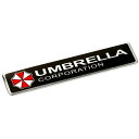 バイオハザード UMBRELLA CORPORATION アンブレラ コーポレーション ロゴ カーエンブレム メタルエンブレム 縦2.5cm×横12cm 貼り付けタイプ ■ 車 カー用品 パーツ カスタム