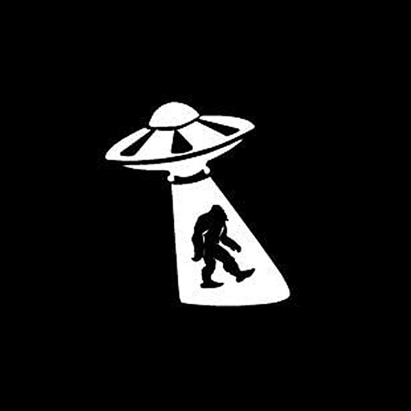 Rakuten - ステッカー UFO ビッグフット デカール 縦12cm×横8.5cm ホワイト アメリカ製 ■ イエティ 雪男 宇宙人 UMA 雑貨 小物 サイン カーステッカー