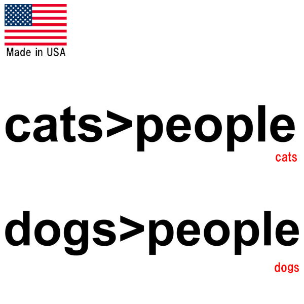 Rakuten - ステッカー cats＞people dogs＞people 猫＞人間 犬＞人間 デカール 縦2.5cm×横14cm ブラック アメリカ製 ■ ネコ イヌ 人 雑貨 小物 サイン カーステッカー