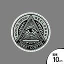 ステッカー フリーメイソン デカール 直径10cm ■ フリーメーソン ロゴ マーク Freemasonry NOVUS ORDO SECLORUM ANNUIT COEPTIS シール