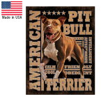 メタルサイン "PIT BULL" ピットブル 縦40.5cm×横32cm アメリカ製 ■ 犬 ドッグ 闘犬 動物 アニマル 壁掛け インテリア 雑貨 ガレージ ブリキ看板 店舗 ディスプレイ