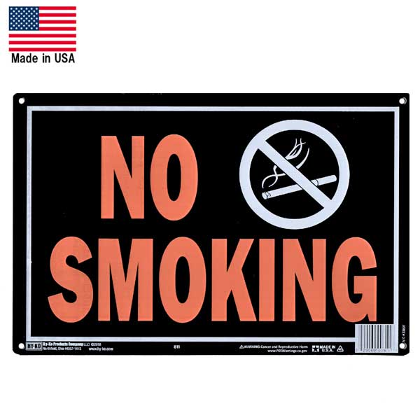 【メタル看板】NO SMOKING(禁煙） 23.5×35.5cm 【メタルプレート インテリア 壁掛け 輸入雑貨】