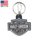 ハーレーダビッドソン キーホルダー クラシック バー シールド キーリング グレー アメリカ製 ■ Harley-Davidson ハーレー バイク 小物 雑貨 米国製