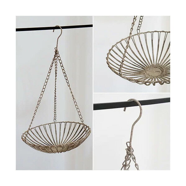 ポッシュリビング ハンギング ワイヤートレイ Sサイズ 直径26cm ■ POSH LIVING 吊り下げ アンティーク風 ガーデニング 庭 バスケット 植物 多肉植物 キッチン 壁面 天井 おしゃれ [2]