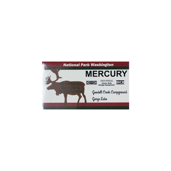 Rakuten - マーキュリー ステッカー WASHINGTON 6.5cm×11.8cm ■ MERCURY シール デカール 雑貨 小物 カーステッカー 車 バイク ヘラジカ