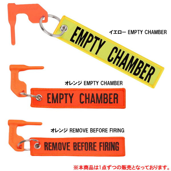 タグ付き チャンバー セーフティ フラッグ EMPTY CHAMBER REMOVE BEFORE FIRING イエロー オレンジ ■ ショットガン 猟銃 オート セミオート 銃 ガン ハンティング 狩猟